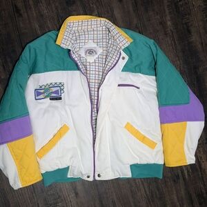 Vintage Colorblock Jacket with Logo